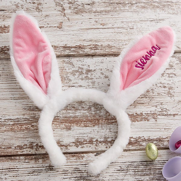 Custom Embroidered Easter Bunny Ears Headband - 22431