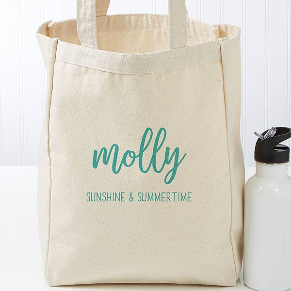 Scripty Style Personalized Canvas Beach Bags