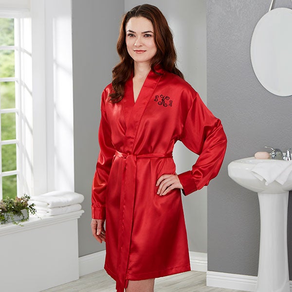 red satin robe