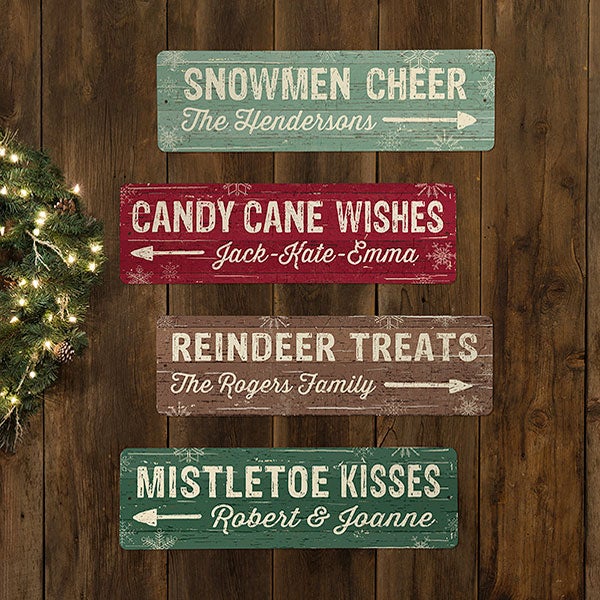 Christmas Lane Personalized Street Signs 