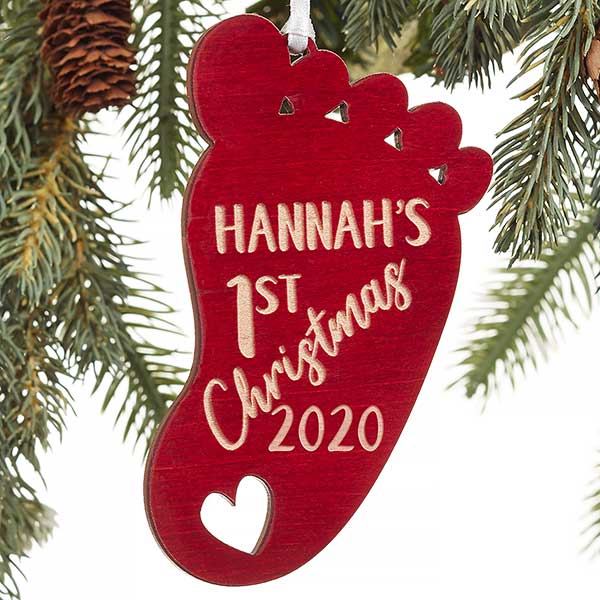 baby footprint christmas ornament