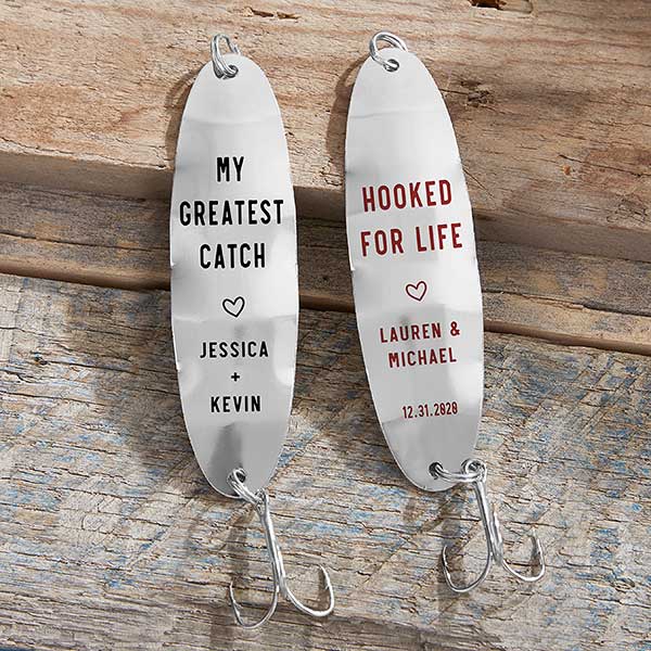 You Are My Greatest Catch Fishing Lure Hand Stamped With Date Option,  Hooked on You Lure, Valentine's Fishing Lure, Wedding Fishing Lure -   Australia