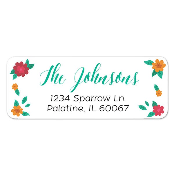 Bold Floral Return Address Labels