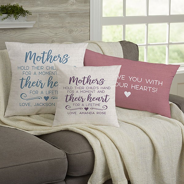 Personalized Mother's Day Pillow 14-inch Velvet Throw Pillow