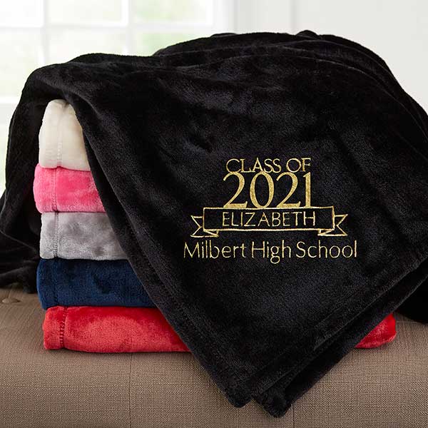 Graduation Personalized 60x80 Black Fleece Blanket Graduation Gifts