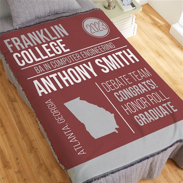 College best sale blankets personalized