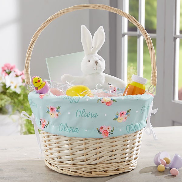 Personalized Baby Girl Easter Baskets - Floral Baby - 23378
