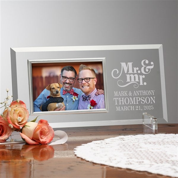 Personalized Wedding Glass Picture Frames - Happy Couple - 23388