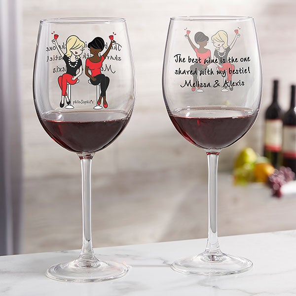 Best Friend Wine Lover Personalized Red Wine Glasses