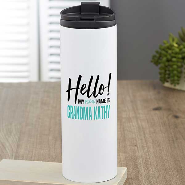 Personalized Pregnancy Announcement Travel Mug For Mom, Grandma - 23494