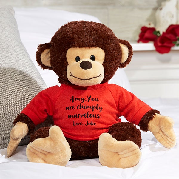 red monkey stuffed animal