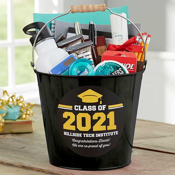 Class Of Personalized Graduation Metal Bucket Black Graduation Gifts