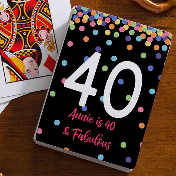 Birthday Confetti Personalized Playing Cards - 23526