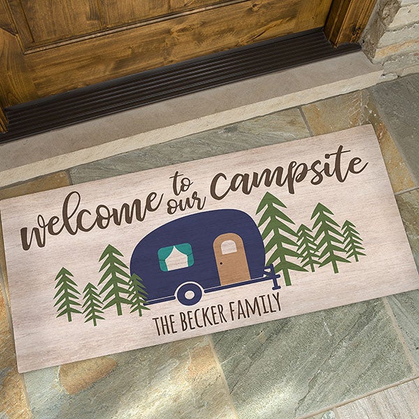 Camper Decor Camping Decor Camping Gift Camper Welcome Mat RV Decor Custom Door  Mat Happy Camper Personalized Doormat 