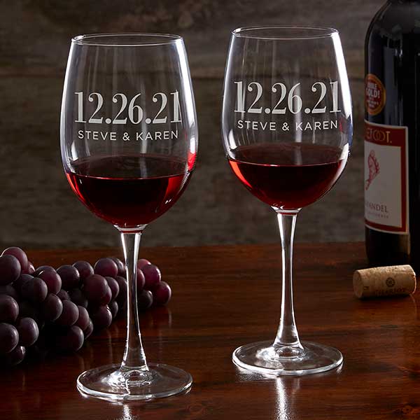 personalized wedding 9 oz stemless wine glass gift box available my wedding favors on wine glass wedding favor box