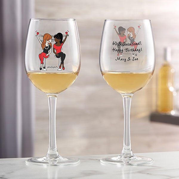 Set of 2 Hand Painted Wine Glasses, Anniversary Wine Glass Personalized, Big  Wine Glasses, Mother's Day Gift, Birthday Gift , Romantic Gift 
