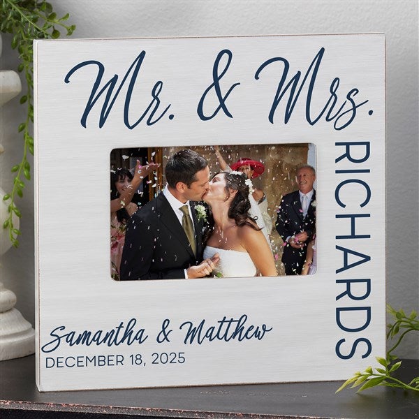 Personalized Wedding Box Picture Frame - Stamped Elegance - 23638