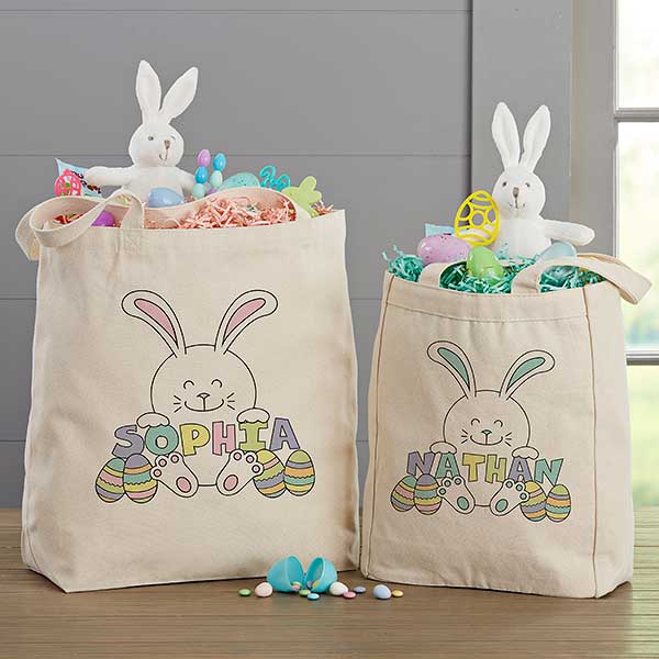 Easter Bunny Personalized Easter Tote Bags