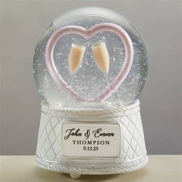 Personalized Musical Light Up Snow Globe Wedding Gift