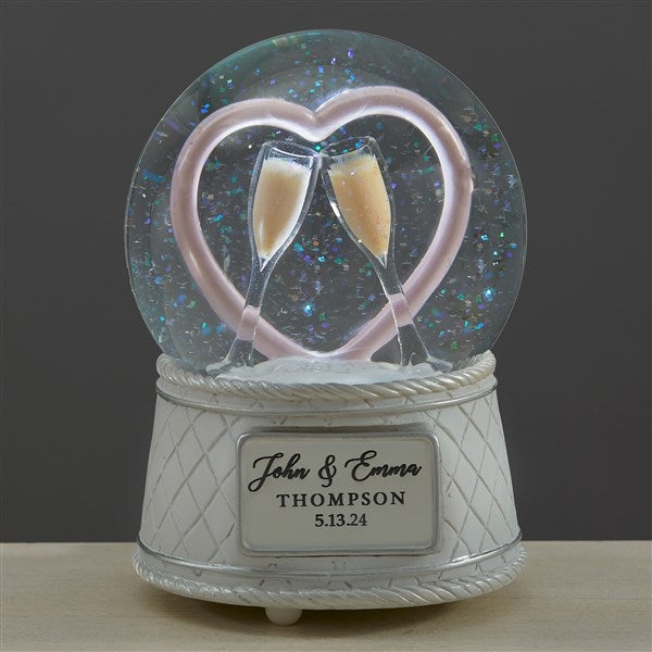 Personalized Musical Light Up Snow Globe Wedding Gift