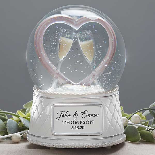 personalised baby snow globe