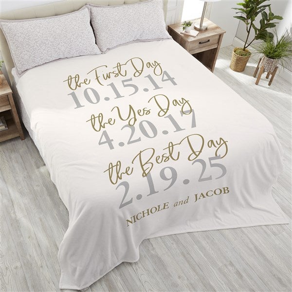 Personalized Wedding Blankets - The Best Day - 23754