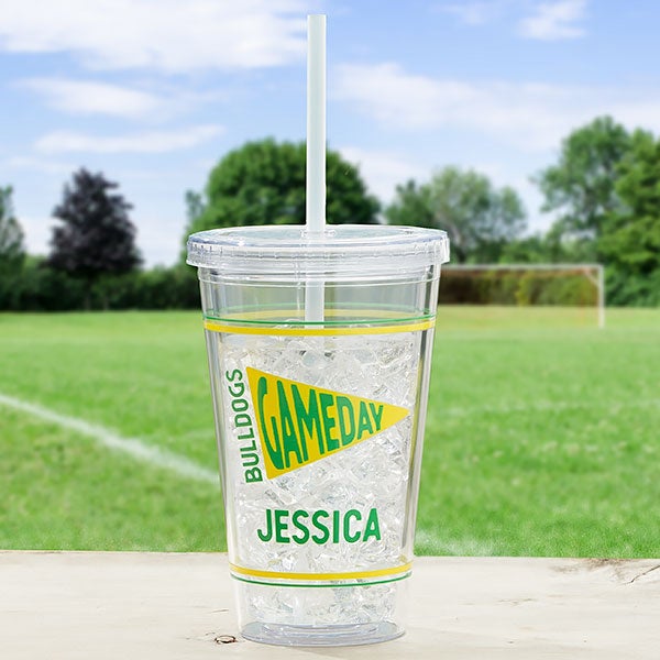 Sports Themed Personalized Acrylic Insulated Tumblers - 23845
