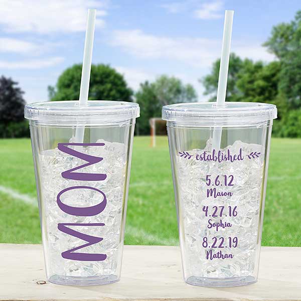 Engraved Mom Tumbler With Kids Names, Mother's Day Gift