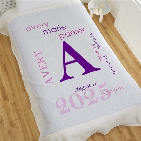 Personalized Baby Blankets - All About Baby Girl - 23856