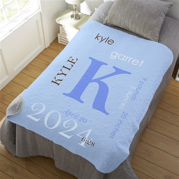 All About Baby Boy Personalized 30x40 Fleece Baby Blanket