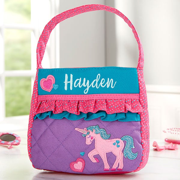Personalised Unicorn Any Name Tote Bag. Birthday Gift Kids Girls Rainbow  School