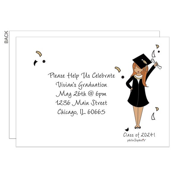 Grad Girl Personalized Party Invitation by philoSophie's - 24046