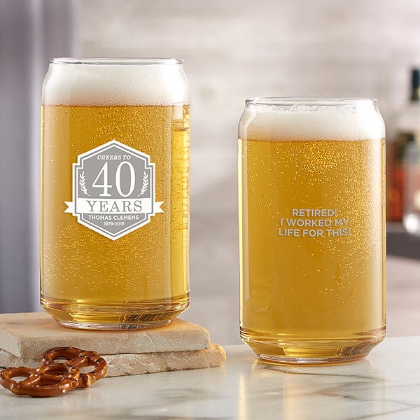 Personalized Retirement Beer Glasses - 24175