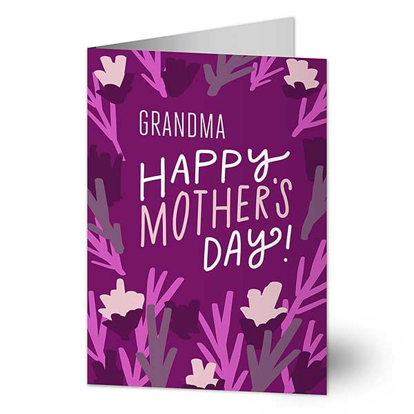 Purple Flowers Personalized Mother's Day Greeting Card - 24205