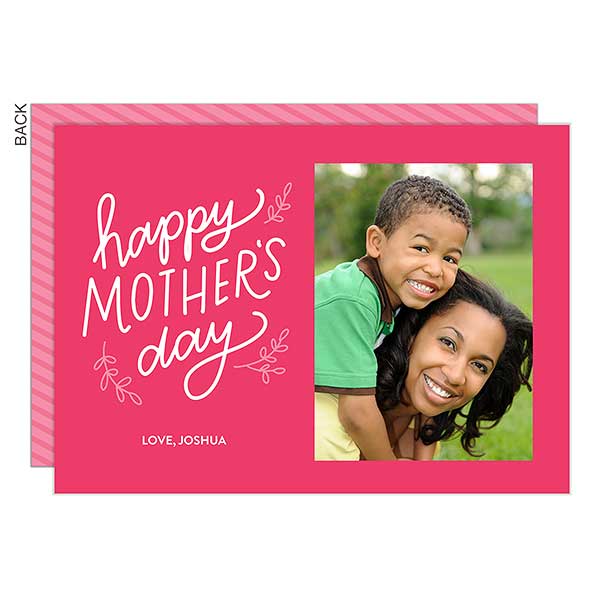 Happy Mother's Day Script Custom Photo Cards - 24212