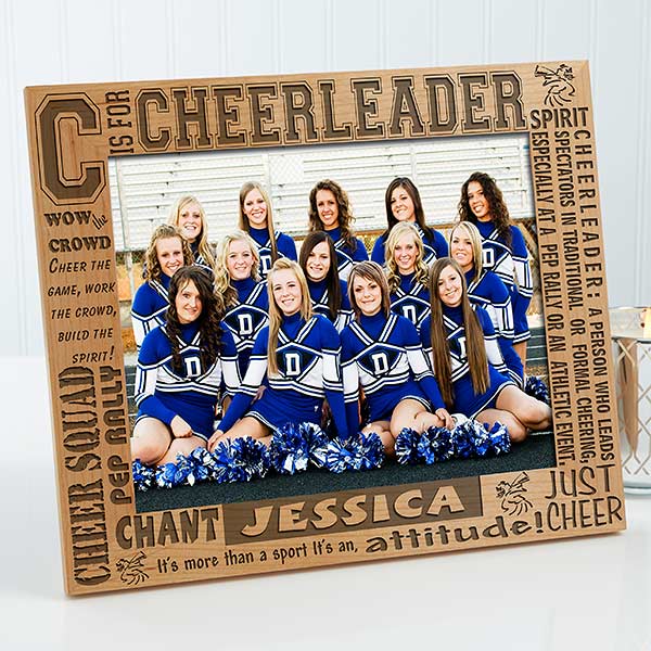 Personalized C is for Cheerleader Wood Frame - 8x10