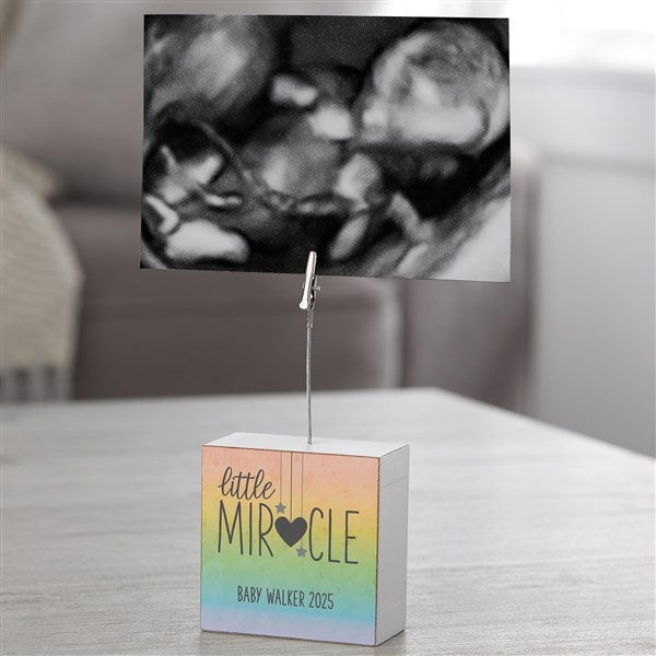 Sonogram Photo Personalized Photo Clip Holder Block - 24263