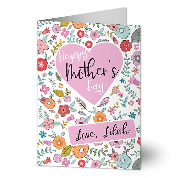 Floral Collage Personalized Mother's Day Greeting Card - 24292