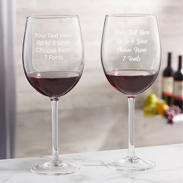 16oz Engraved Red Wine Glasses, set/4