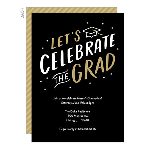 Celebrate the Grad Personalized Graduation Party Invitations - 24378