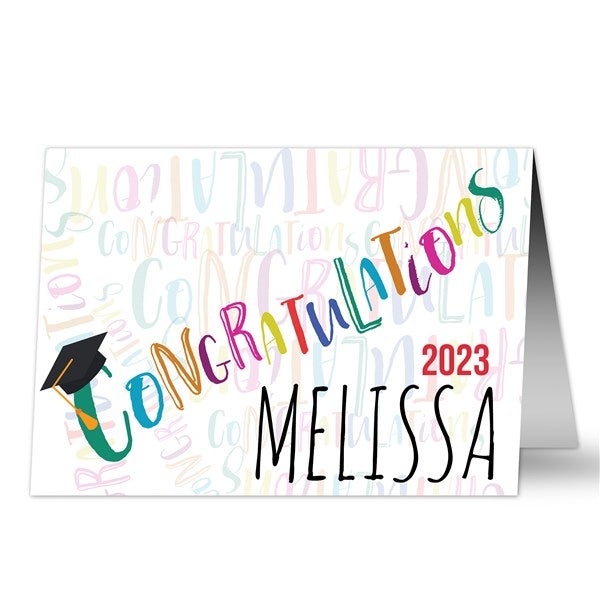 Colorful Congratulations Personalized Graduation Greeting Card - 24418