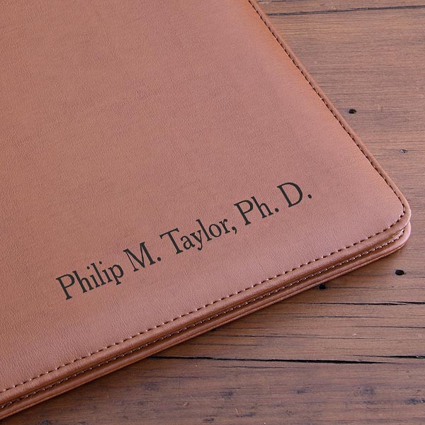 Personalized Executive Leather Portfolio Tan   2448 8284 