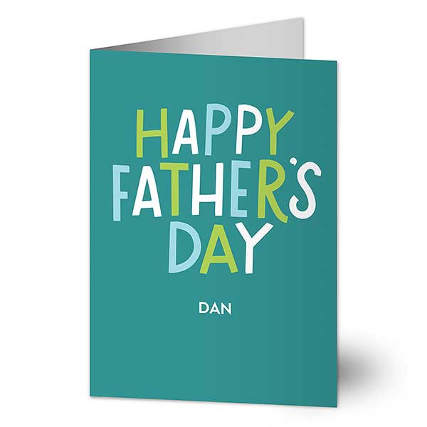 Personalized Lettered Happy Father's Day Greeting Card - 24538