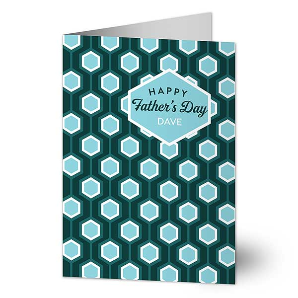 Pattern Personalized Happy Father's Day Greeting Card - 24540