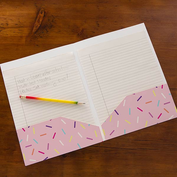 Colorful Sprinkles Personalized Folders - Set of 2