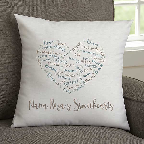 Farmhouse Word Art Heart Personalized Throw Pillows - 24761