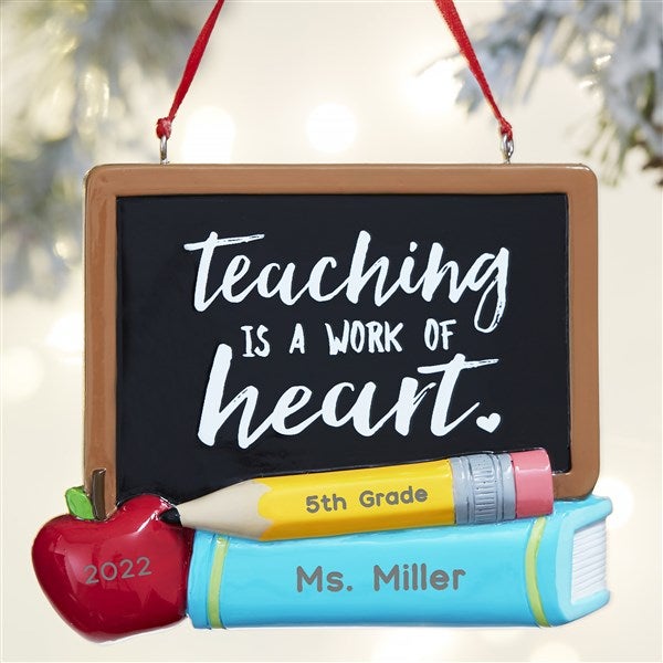 Teacher's Chalkboard Personalized Teacher Ornament