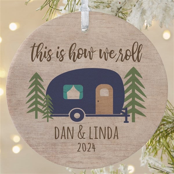 Personalized Happy Camper Christmas Ornaments - 24935