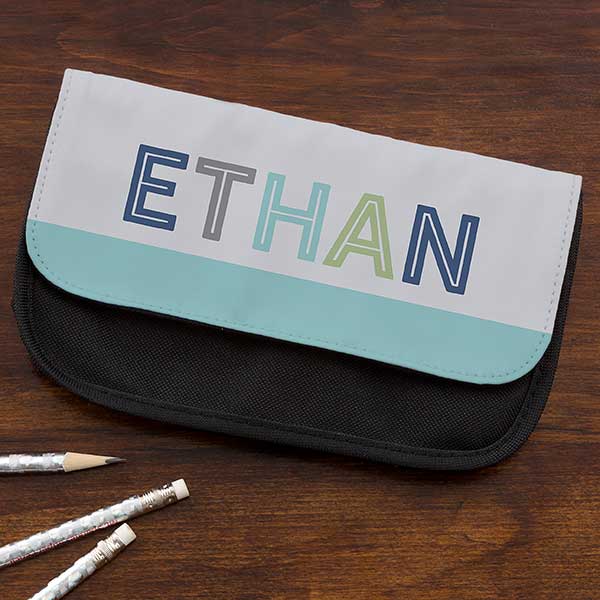 Boy's Colorful Name Personalized Pencil Case - 24941