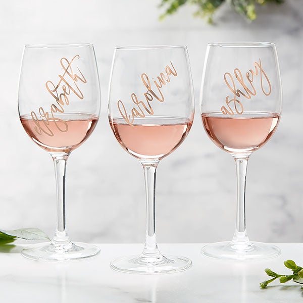 Personalized Vinyl Stemless Rose Champagne Flute